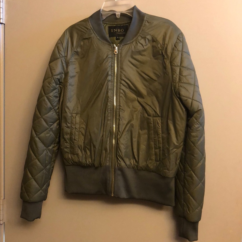 Army green bomber jacket
